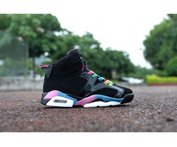 Wholesale Cheap Kids Air Jordan 6 VI Shoes Black/Multi color