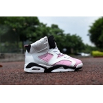 Wholesale Cheap Kids Air Jordan 6 VI Shoes White/pink