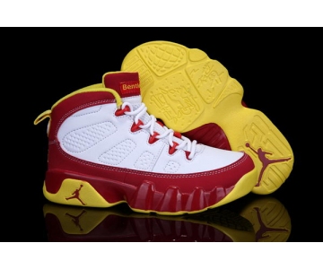 Wholesale Cheap Kid Air Jordan 9 Retro Shoes Red/White/Yellow