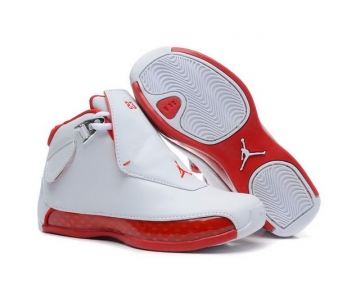 Wholesale Cheap Air Jordan 18 Kid Shoes White/Red