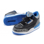 Wholesale Cheap Air Jordan 3 Kids Sport Blue Black/gray cement-Sport blue