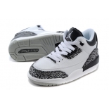 Wholesale Cheap Air Jordan 3 Kids Wolf Grey White/Black