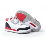 Wholesale Cheap Air Jordan III Kid(2013 Release) Shoes White/Red/Black