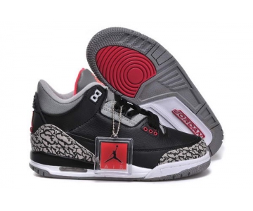 Wholesale Cheap Kids Air Jordan 3 Retro Basketball shoes black/white-cement-red