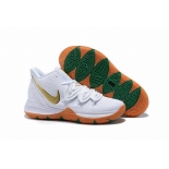 Wholesale Cheap Nike Kyire 5 White Green Godl-logo