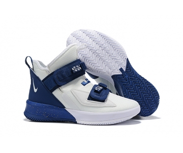 Wholesale Cheap Nike Lebron James Soldier 13 Shoes White Navy