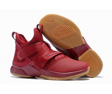 Wholesale Cheap Nike Lebron James Soldier 12 Shoes All Wine Red