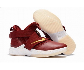 Wholesale Cheap Nike Lebron James Soldier 12 Shoes Wine Red White