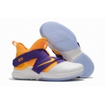 Wholesale Cheap Nike Lebron James Soldier 12 Shoes Yellow Purple White