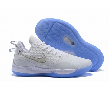 Wholesale Cheap Nike Lebron James Witness 3 Shoes White Silver