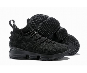 Wholesale Cheap Nike Lebron James 15 Air Cushion Shoes Black Flowers and Plants