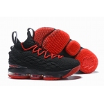 Wholesale Cheap Nike Lebron James 15 Air Cushion Shoes Black Red Red