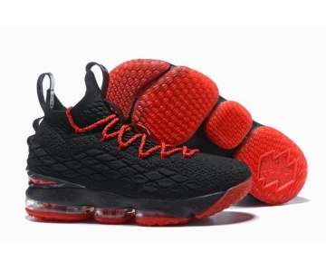 Wholesale Cheap Nike Lebron James 15 Air Cushion Shoes Black Red Red