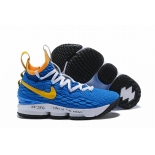 Wholesale Cheap Nike Lebron James 15 Air Cushion Shoes Blue Yellow