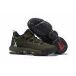 Wholesale Cheap Nike Lebron James 16 Air Cushion Low Shoes Black Green