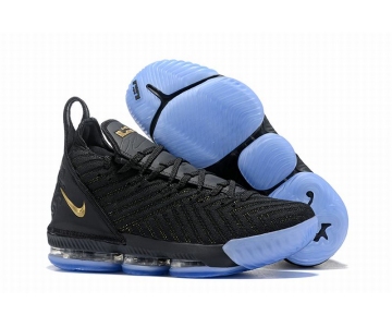 Wholesale Cheap Nike Lebron James 16 Air Cushion Shoes Black Golde