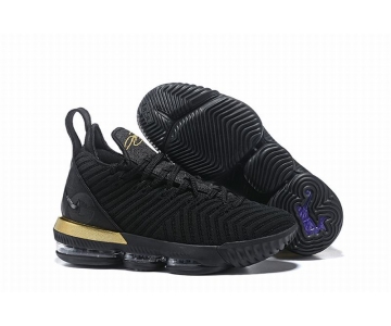 Wholesale Cheap Nike Lebron James 16 Air Cushion Shoes Black Metal Golde