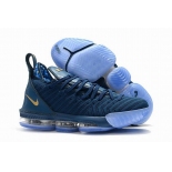 Wholesale Cheap Nike Lebron James 16 Air Cushion Shoes Philippines Blue Gold