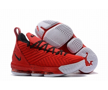 Wholesale Cheap Nike Lebron James 16 Air Cushion Shoes Red White Black-logo