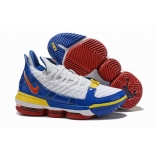 Wholesale Cheap Nike Lebron James 16 Air Cushion Shoes Superman White Blue