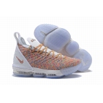 Wholesale Cheap Nike Lebron James 16 Air Cushion Shoes White Rainbow