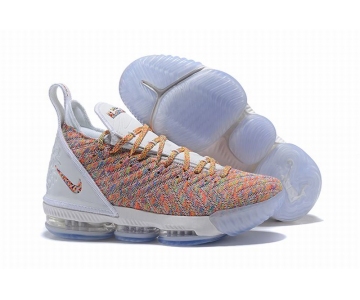 Wholesale Cheap Nike Lebron James 16 Air Cushion Shoes White Rainbow