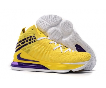 Wholesale Cheap Nike Lebron James 17 Air Cushion Shoes Fluorescent Yellow Purple