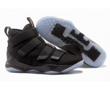 Wholesale Cheap Nike Lebron James Soldier 11 Shoes Black Gold