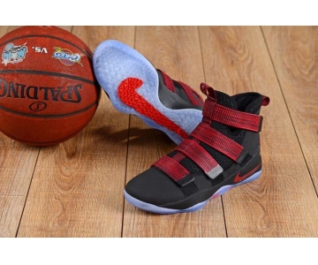 Wholesale Cheap Nike Lebron James Soldier 11 Shoes Black Red Red