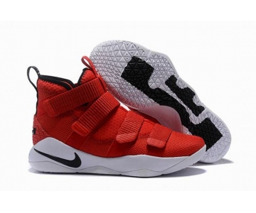 Wholesale Cheap Nike Lebron James Soldier 11 Shoes Red White Black