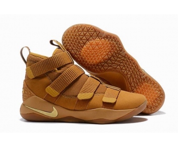 Wholesale Cheap Nike Lebron James Soldier 11 Shoes Wheat Yellow