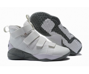 Wholesale Cheap Nike Lebron James Soldier 11 Shoes White Grey