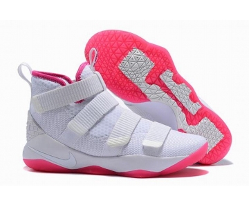 Wholesale Cheap Nike Lebron James Soldier 11 Shoes White Pink Red