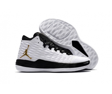 Wholesale Cheap Air Jordan Melo M13 Shoes White/Black-Gold