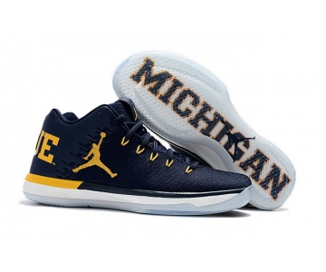 Wholesale Cheap Air Jordan 31 Low Michigan Dark Blue/Yellow-White