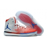 Wholesale Cheap Men's Air Jordan 31 Shoes White/red-blue