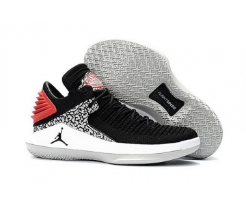 Wholesale Cheap Air Jordan 32 XXXI Low Shoes Black/Red-White-Gray Cement