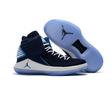 Wholesale Cheap Air Jordan XXXII Retro Shoes Deep Blue/UNC blue-White