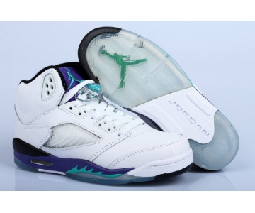 Wholesale Cheap Air Jordan 5 Grape Shoes White/Purple/Green