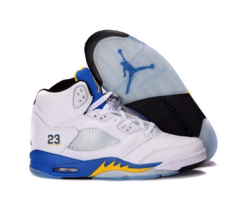 Wholesale Cheap Air Jordan 5 Laney Shoes White/Varsity Maize-Varsity Royal-Black