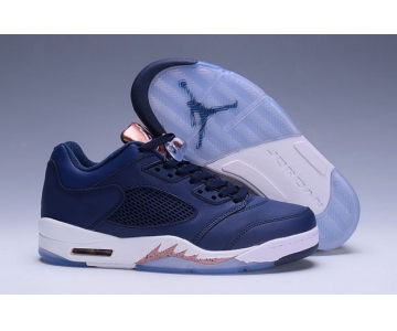 Wholesale Cheap Air Jordan 5 Low Bronze Blue/White-Metallic Red Bronze