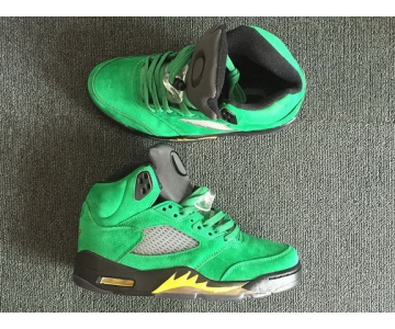 Wholesale Cheap Air Jordan 5 Oregon Ducks PE Green/Black-Yellow