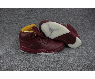 Wholesale Cheap Air Jordan 5 PRM Shoes Wine Red/Yellow