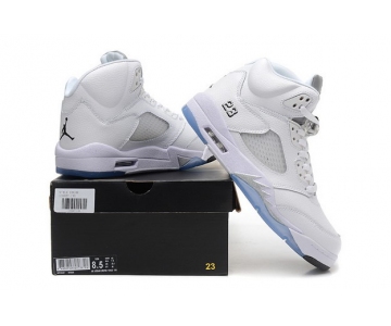 Wholesale Cheap Air Jordan 5 Retro Shoes white/Metallic Silver