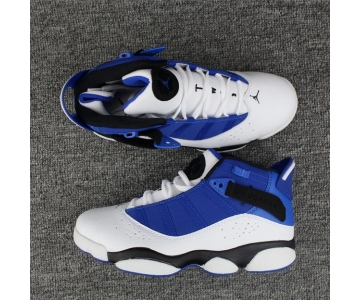 Wholesale Cheap Air Jordan 6 Rings Shoes French Blue/White-Black