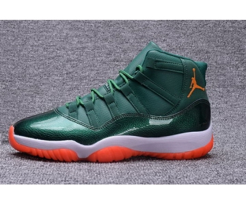 Wholesale Cheap Air Jordan 11 72-10 Custom Green/White-Yellow-Orange