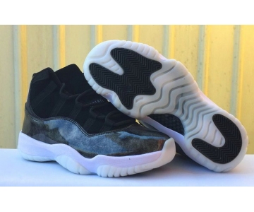 Wholesale Cheap Air Jordan 11 High Barons Black/White-Metallic silver