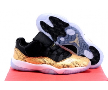 Wholesale Cheap Air Jordan 11 Low Golden Snake Gold/black-white