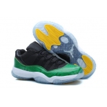 Wholesale Cheap Air Jordan 11 Low Green Sneakerin Shoes Green/black