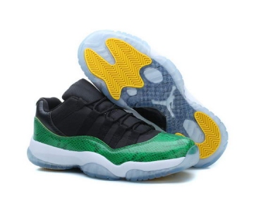 Wholesale Cheap Air Jordan 11 Low Green Sneakerin Shoes Green/black